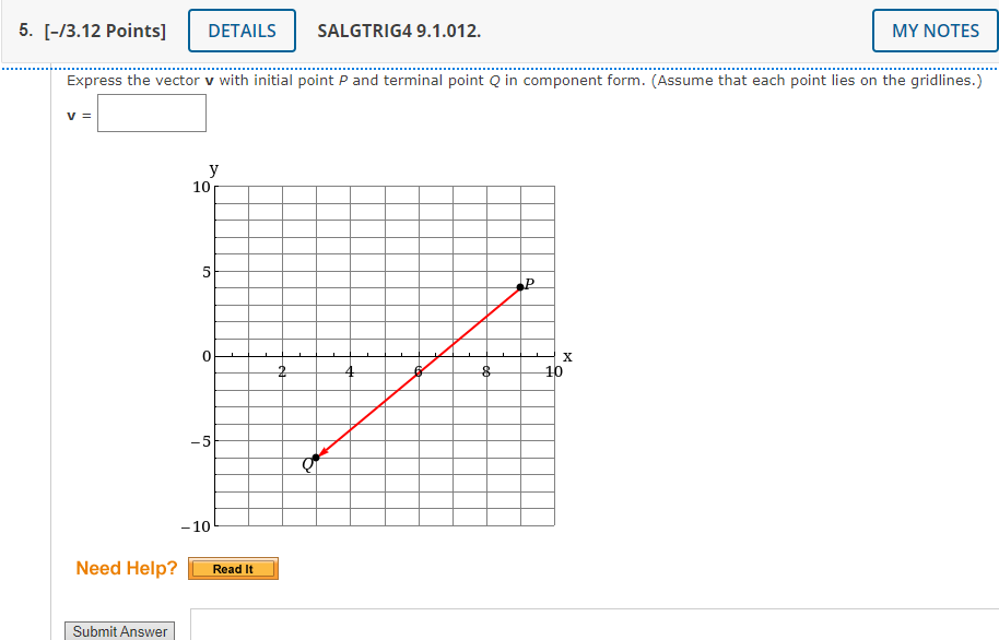 - 4v = Need Help? Read II Submit Answer24. [-/3.12 Points] DETAILS