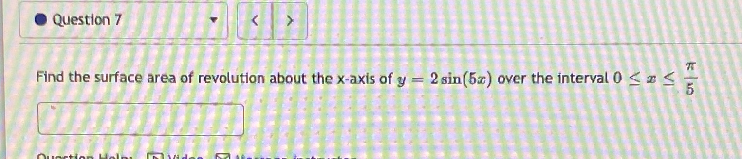 y 2sin(5x) over the interval O 5