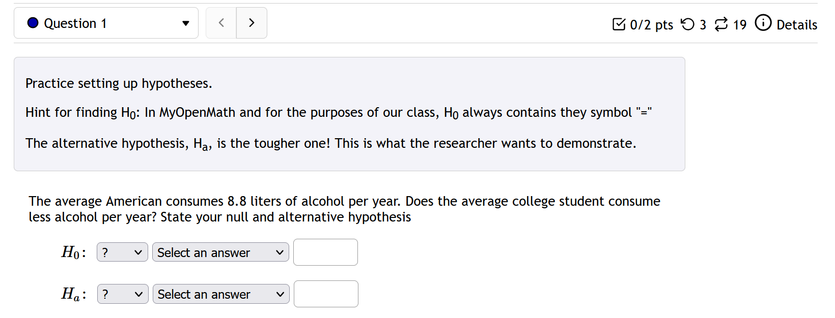 Question 13 v IZ 0/1 pt '0 3 2 19 6) Details