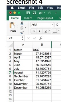 screensnot 4 Excel File Edit Irg April May J une 7 August