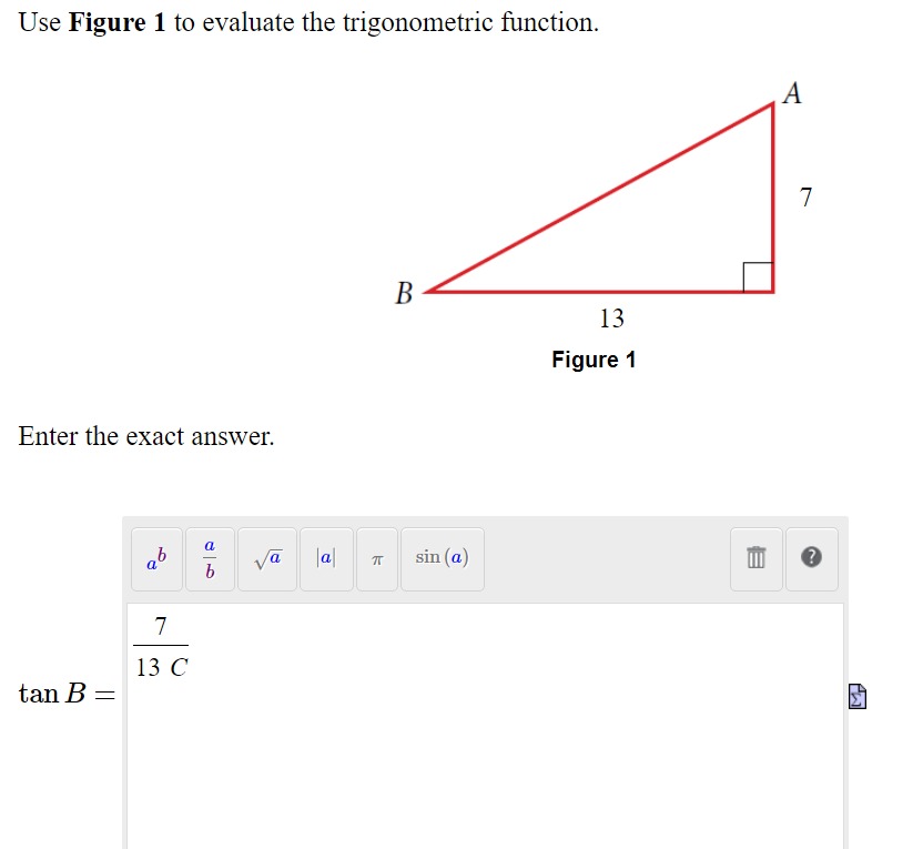 Use Figure 1 to evaluate the trigonometric fttnction. 13 Figure 1 Enter