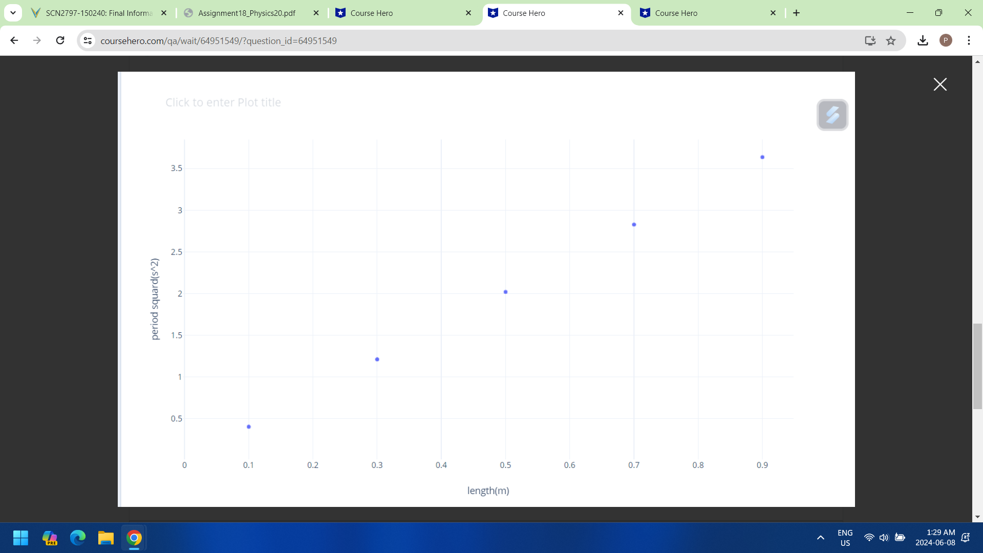 Use the period timer to measure the period of your pendulum. vii.