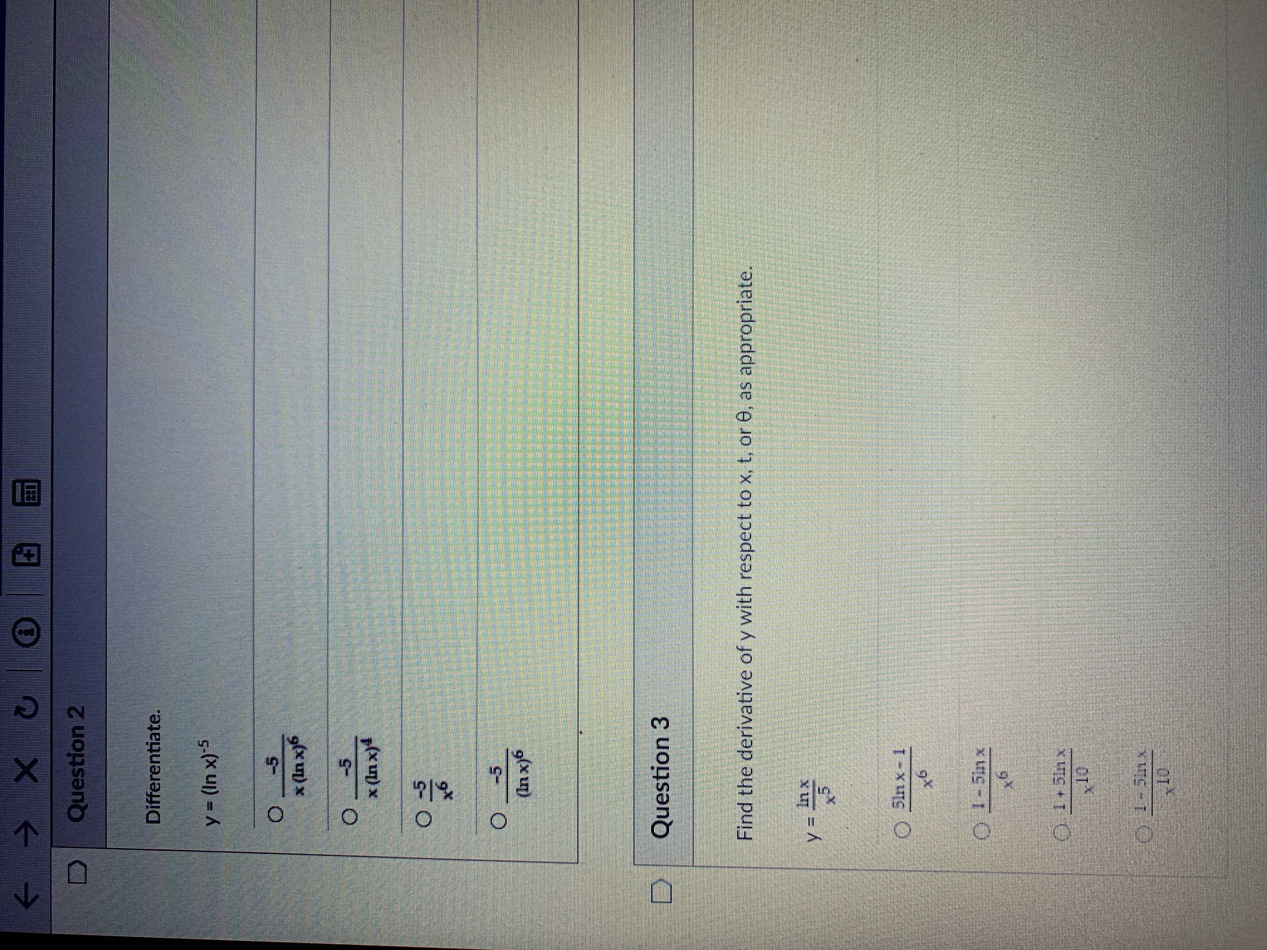 O -5 x (In x)6 O -5 x (Inx)4 6 O_-5 (In