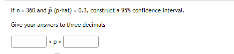 95% confidence interval. Give your answers to three decimals D
