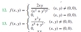 12. f (x, y) 13. f (x, y) (x2 + y2)2' o,