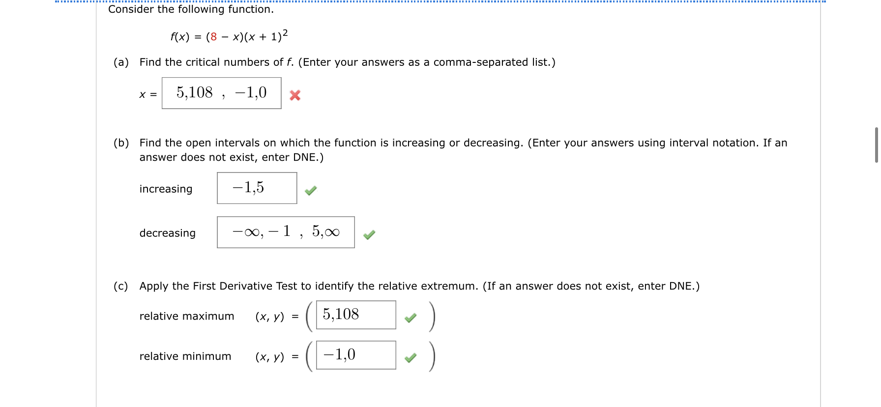 decreasing. (Enter your answers using interval notation.) f(x)=sin(X)1 0