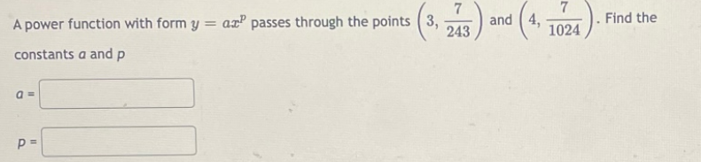 through the points 3 and 4, Find the 243 1024 constants a