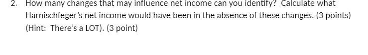 2. How many changes that may influence net income can you