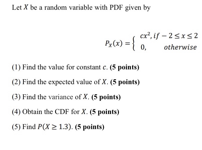  Let X be a random variable with PDF given by waif25.252