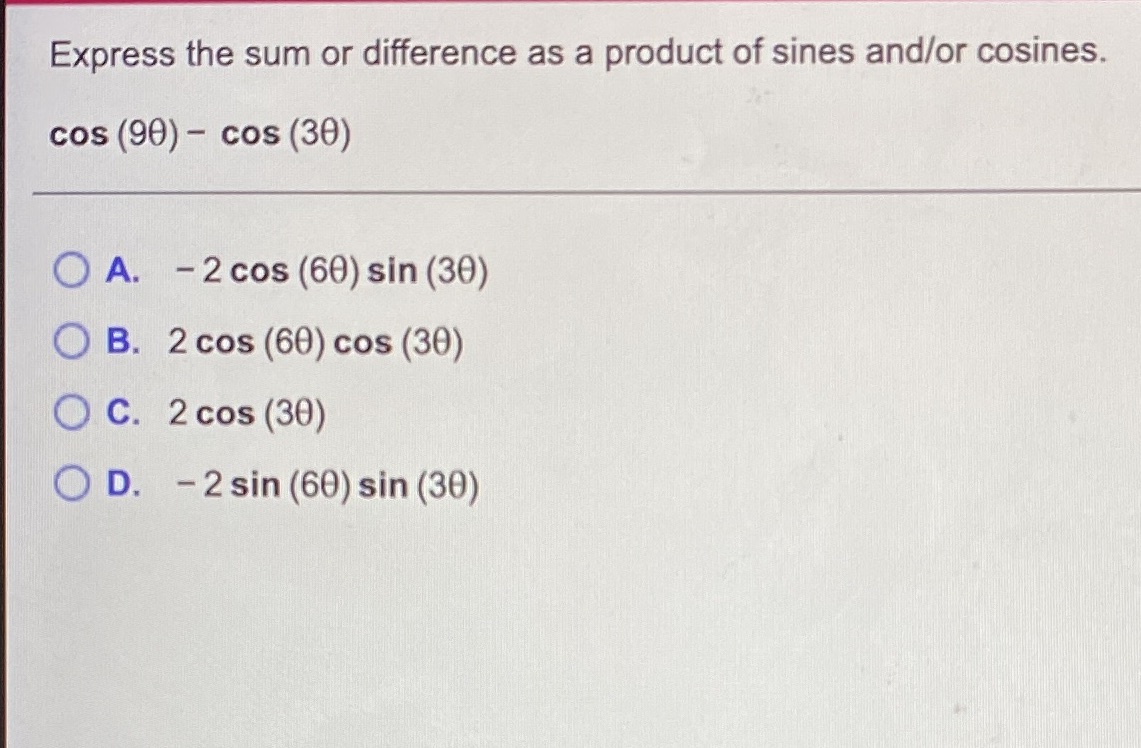  I need help on this question Express the sum or difference