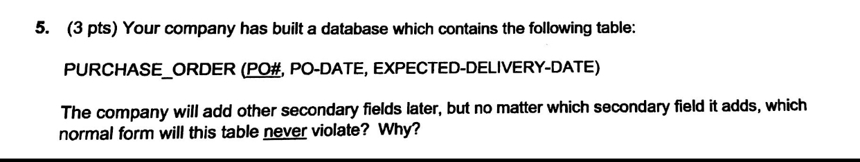 Please help with solution 5. (3 pts) Your company has built