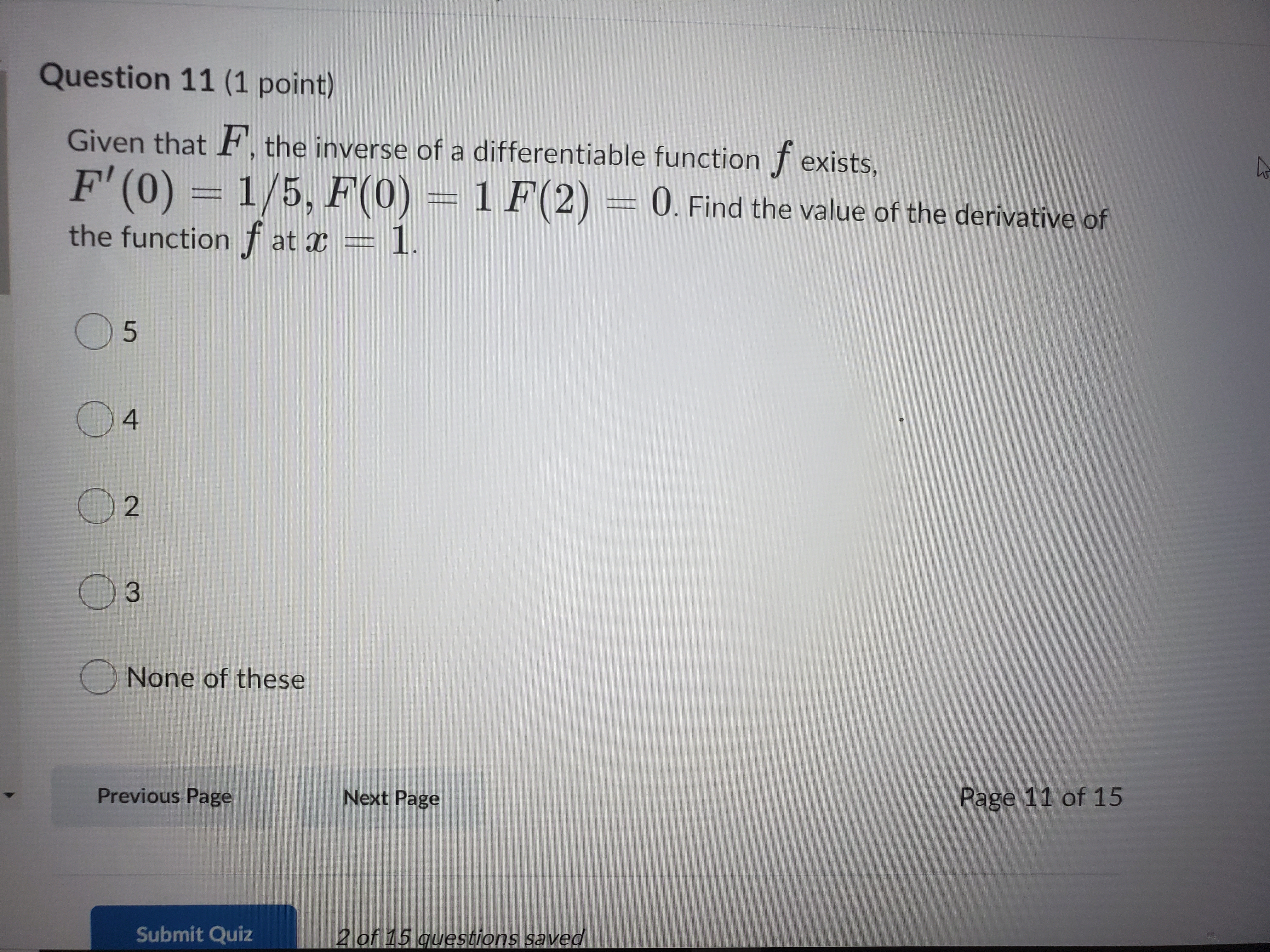 Please answer this question Question 11 (1 point) Given that F,