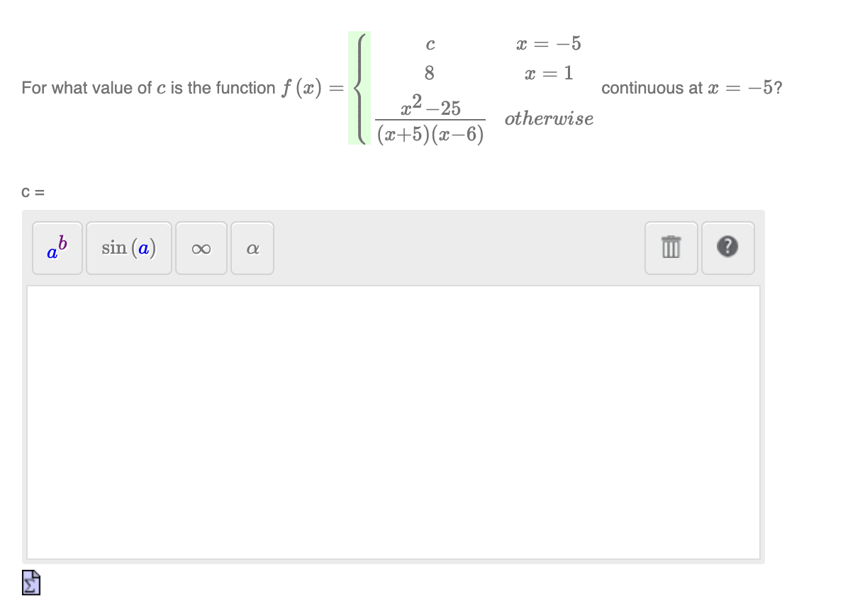 =1 For what value of c is the function f (ac) =