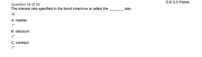 the bond indenture is called the A. market B. discount C. contract