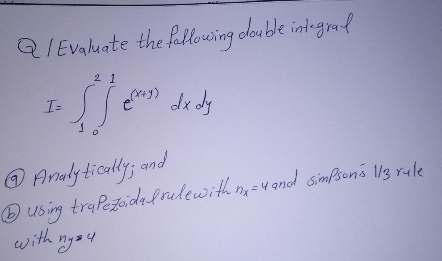 please help Q / Evaluate the following double integral 2 I=