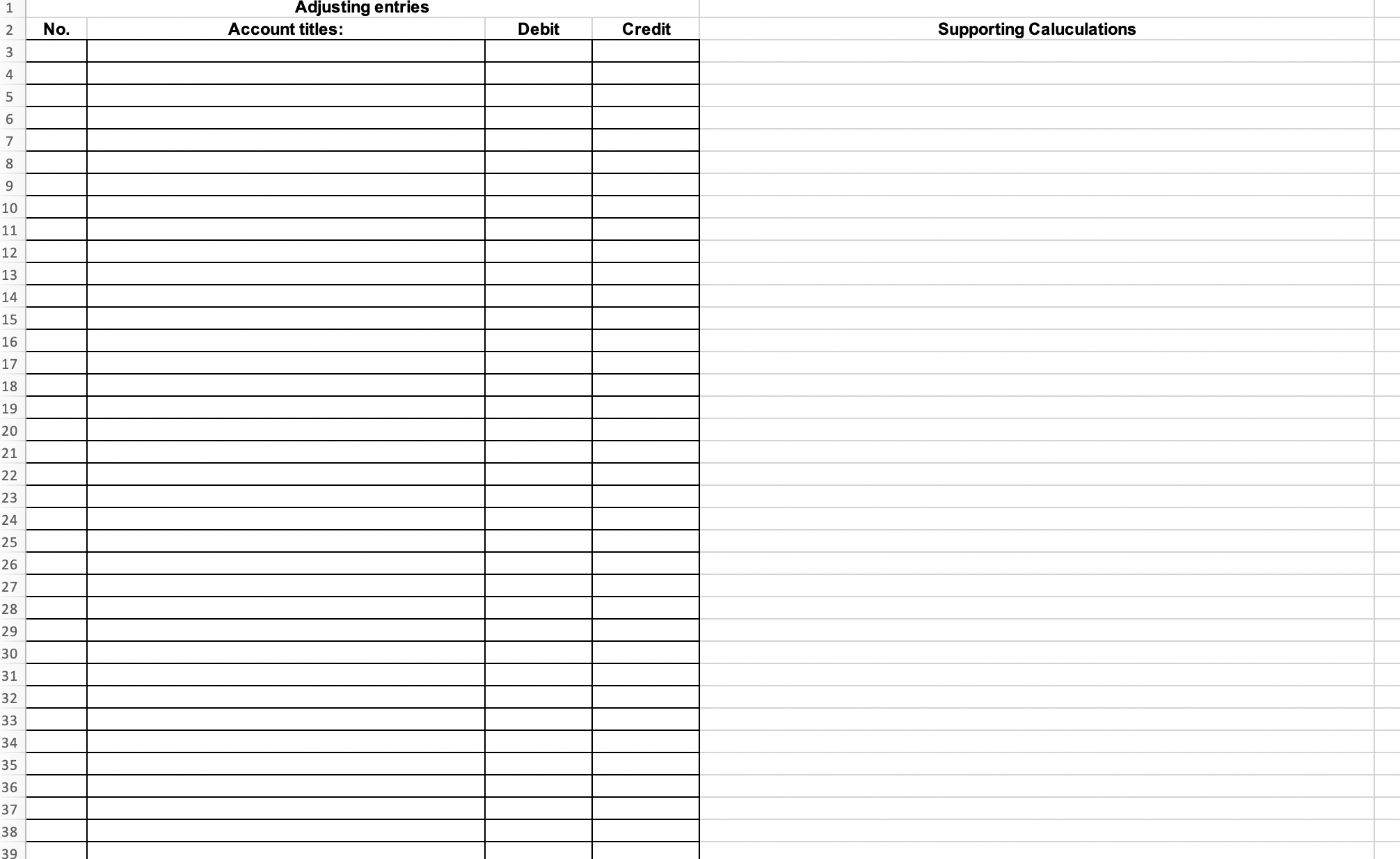 your adjusting entries. C. Prepare Income Statement and Comprehensive Income Statement 1.In