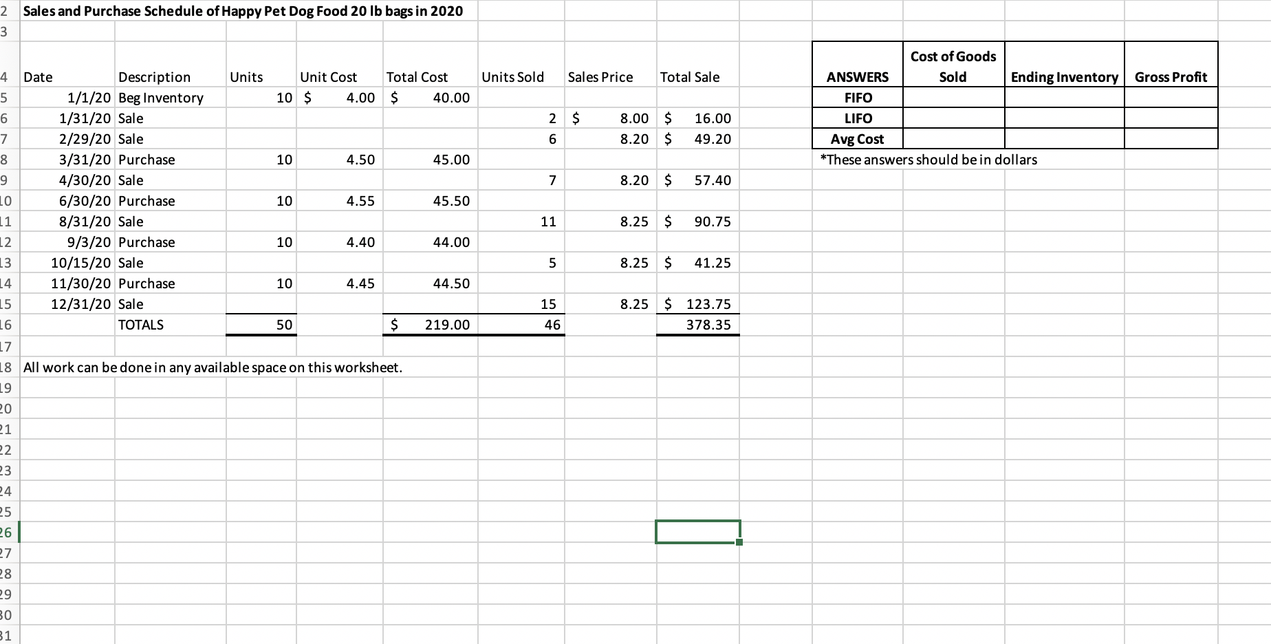 receivable ) 2.Co borrowed $500,000 at 4% on 8/1/20 from BBC specifically