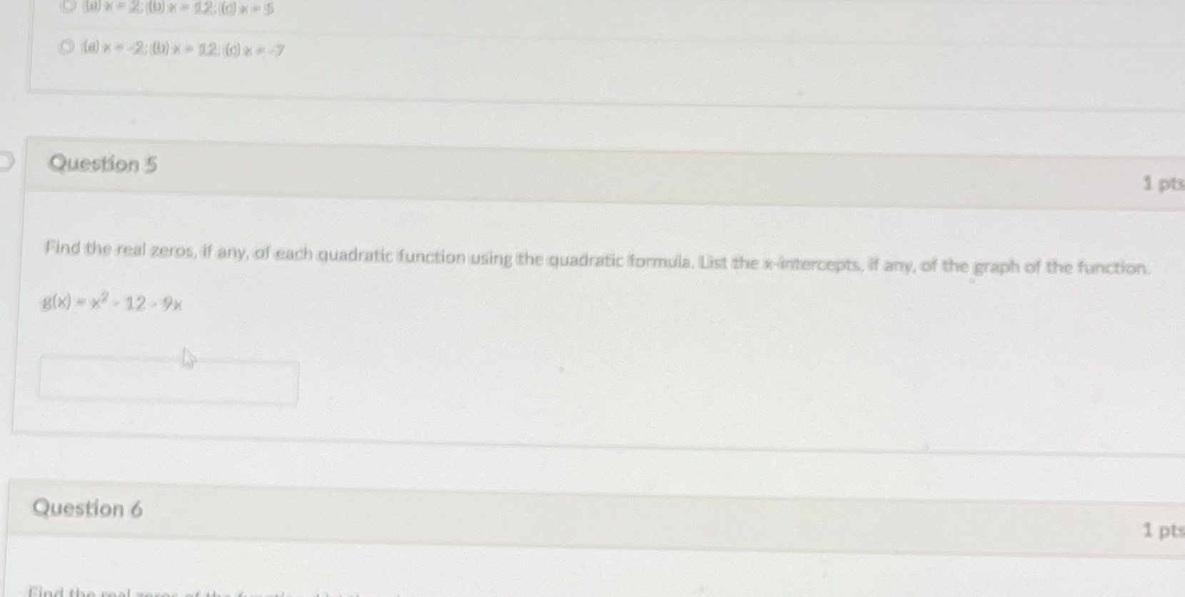  () x= 2 (0) x - 12 (0) x# 7 Question