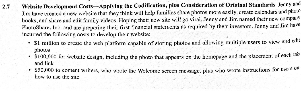 2.7 Website Development CostsApplying the Codification, plus Consideration of Original Standards Jenny