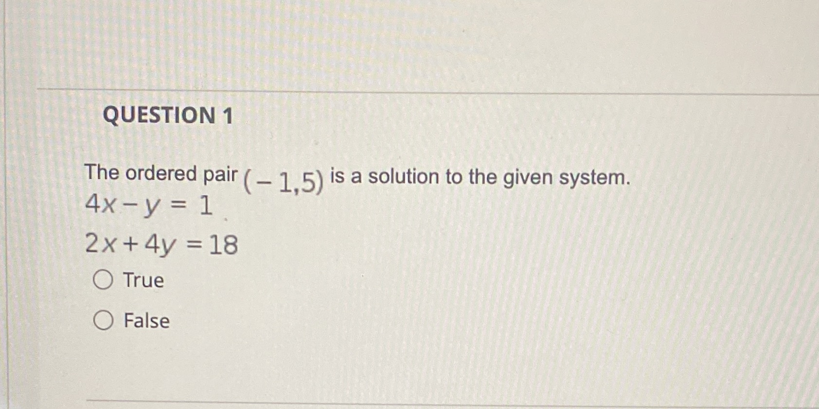 solution to the given system. 4x- y = 1 2x + 4y