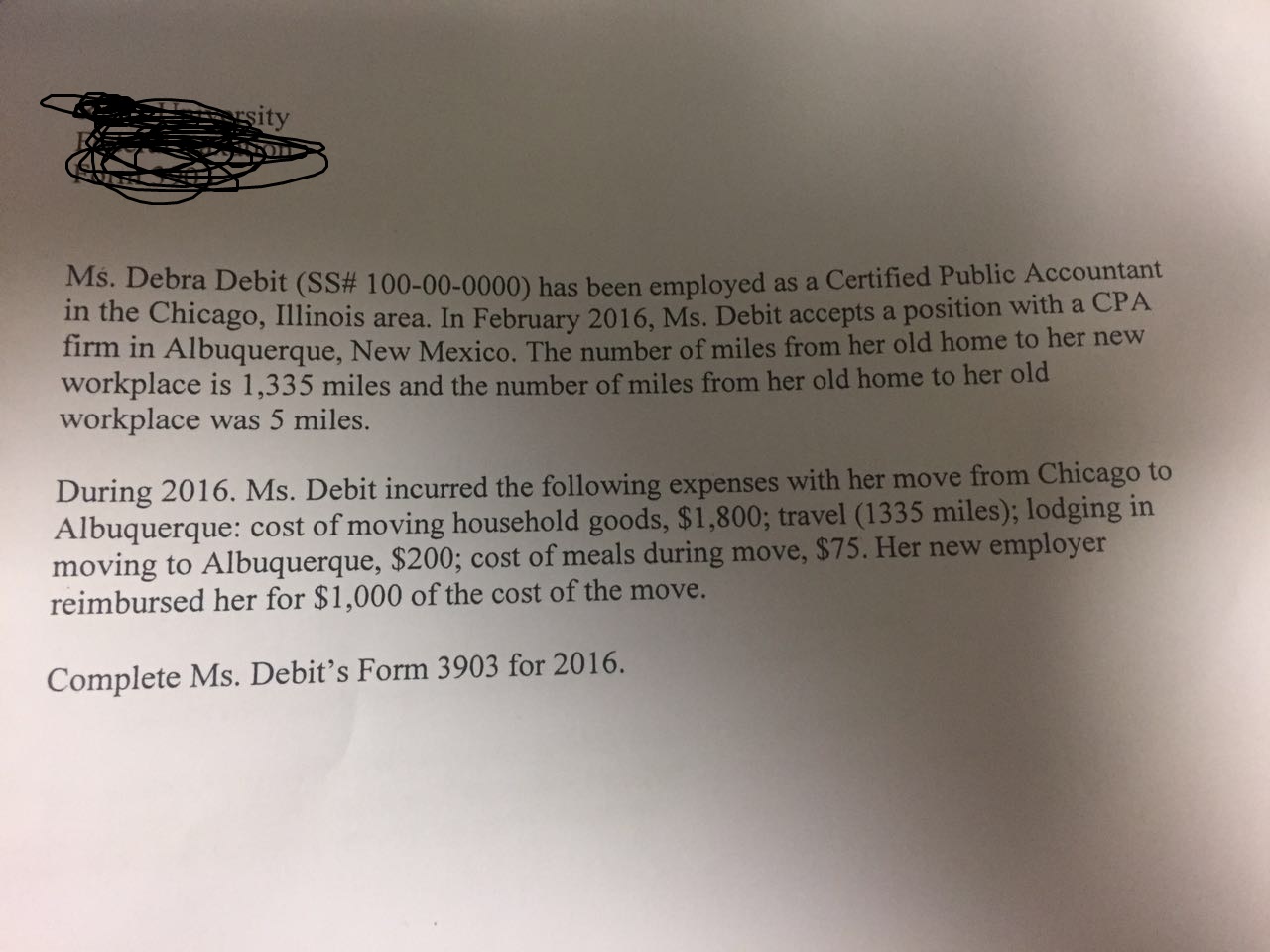 sity MS. Debra Debit (SS# 100-00-0000) has been employed as a Certified