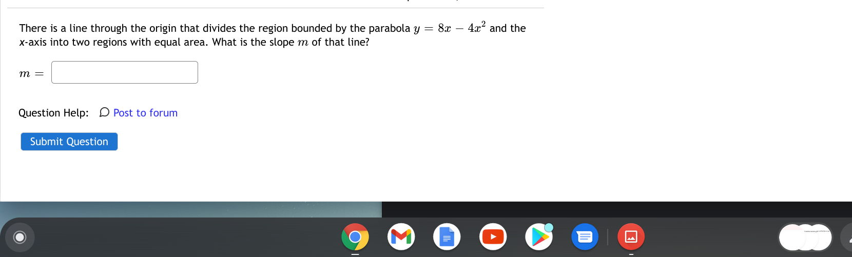 bounded by the parabola y = 8:1: 4:1:2 and the x-axis into