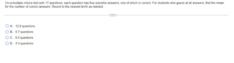  On a multiple choice test with 1? questions, each question has
