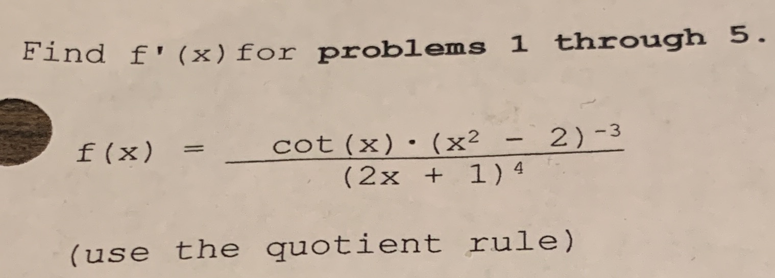 the quotient rule)