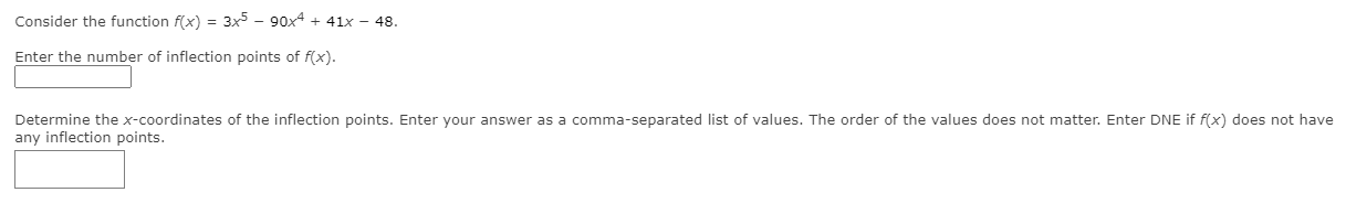 number of inflection points of f(x). Determine the x-coordinates of the inflection