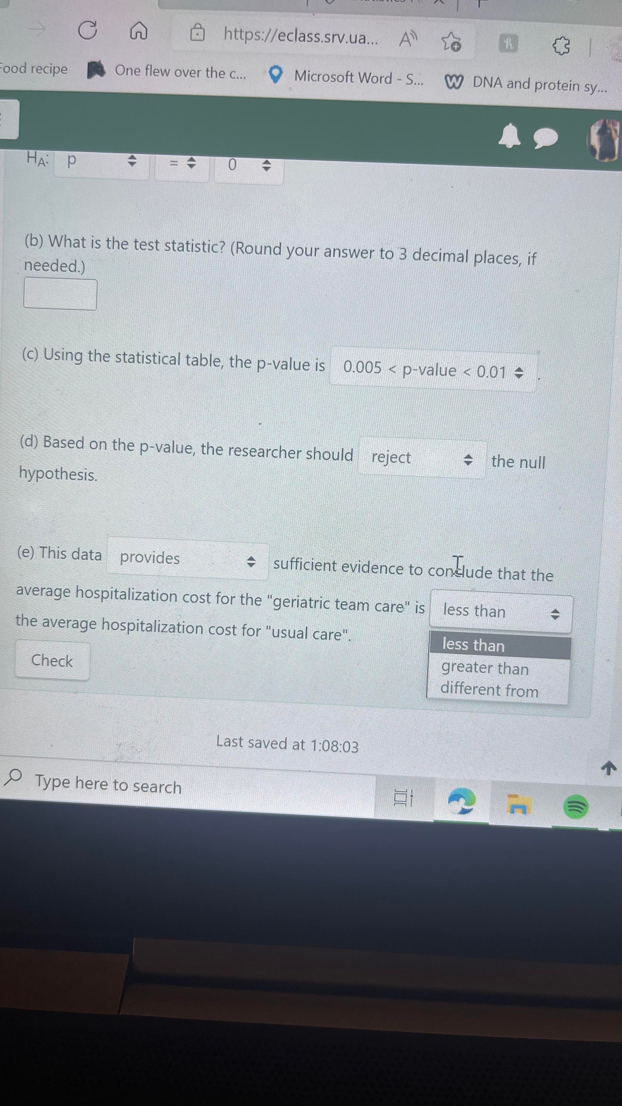 P 0 (b) What is the test statistic? (Round your answer to