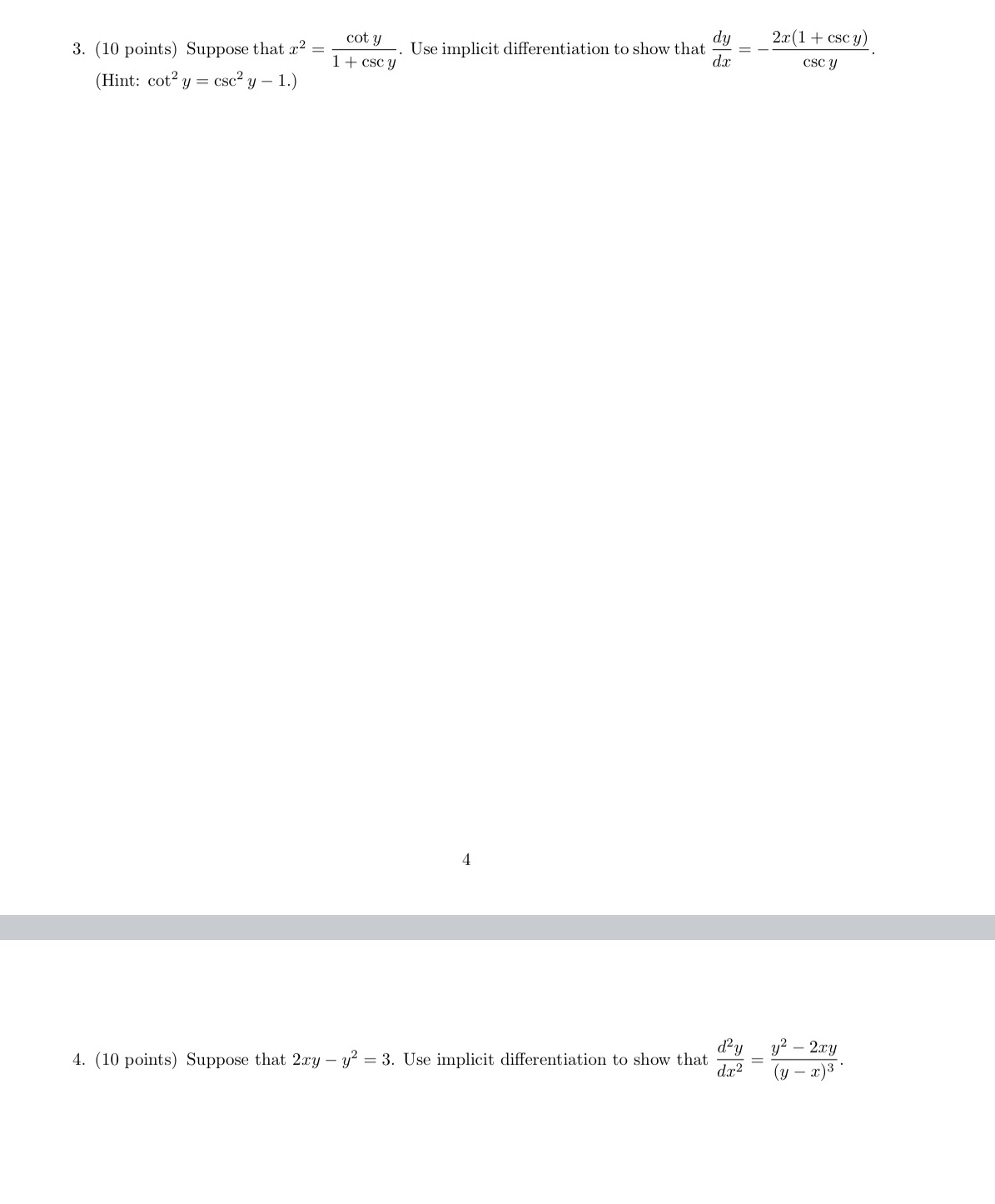 differentiation to show that - dy 2.r(1 + cscy) 1 + cscy