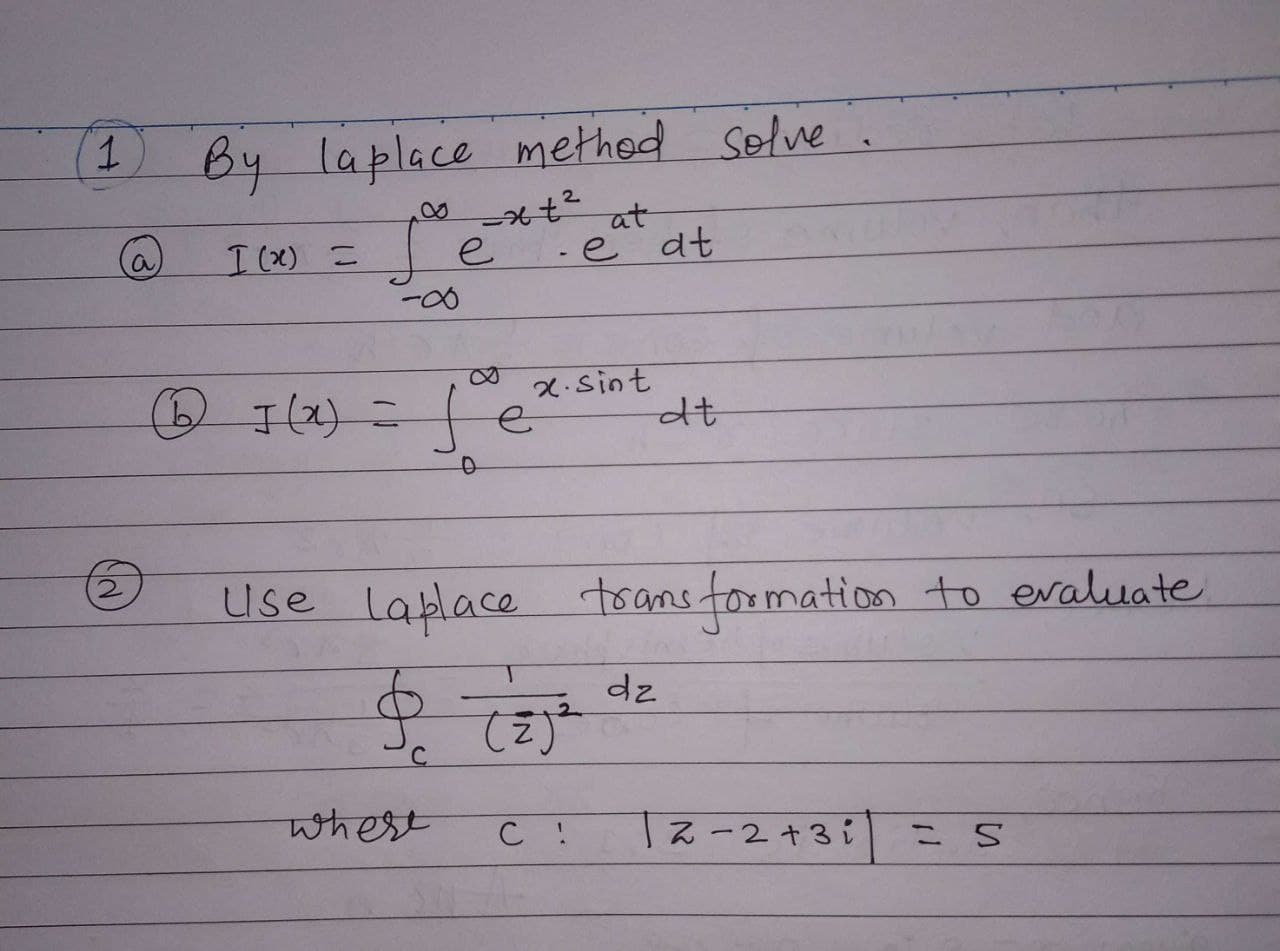 1 ) By laplace method solve 0 at2 at a )