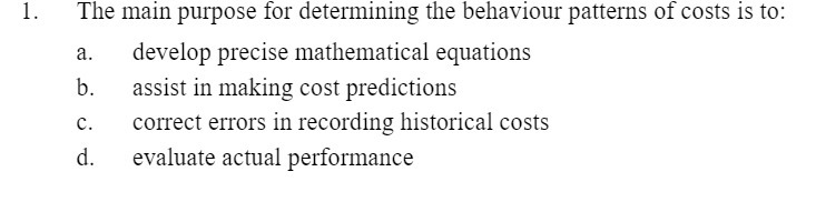 is to: develop precise mathematical equations assist in making cost predictions correct