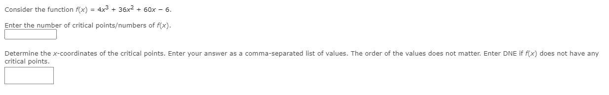  Consider the function x) = 413 + 36x2 + 60x 6.