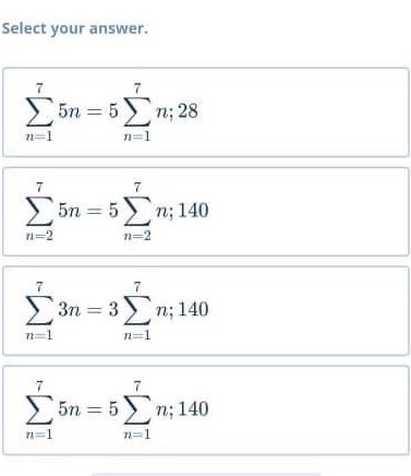3. )Question: 5 + 10 + 15 + 20 + 25