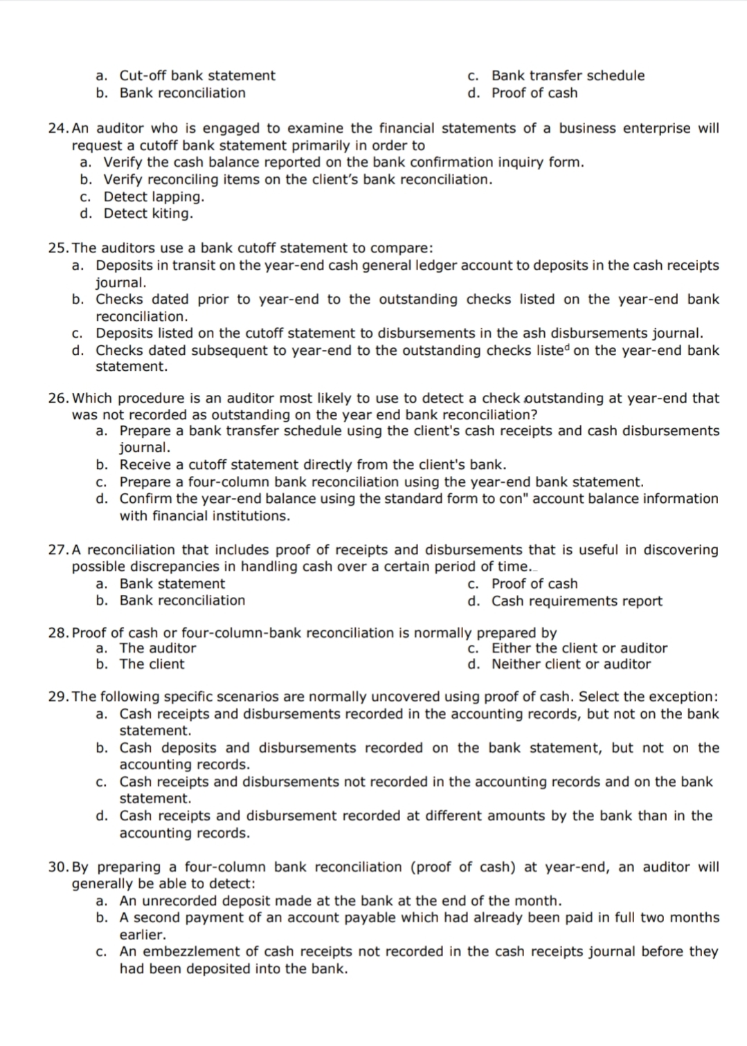 to the financial statement. b. Implied or express representations about the accounts