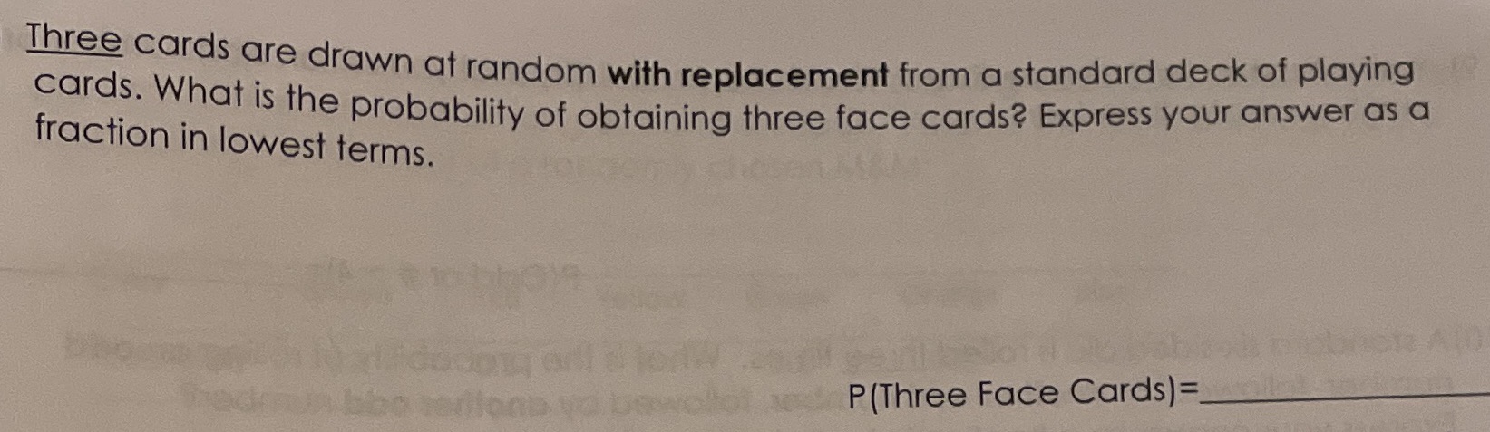 from a standard deck of playing cards. What is the probability of