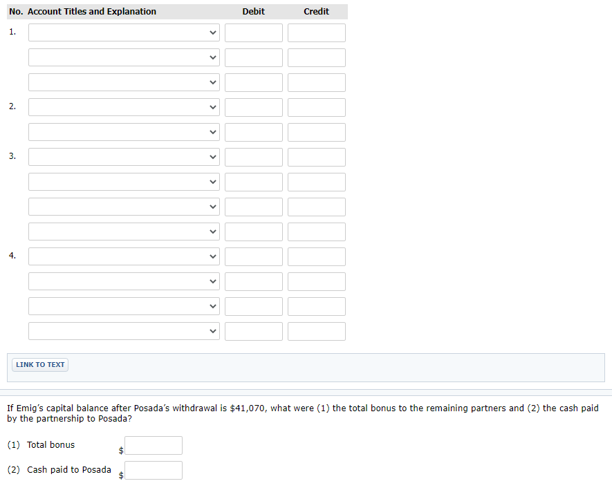 of the following assumptions. (Credit account titles are automatically indented when amount