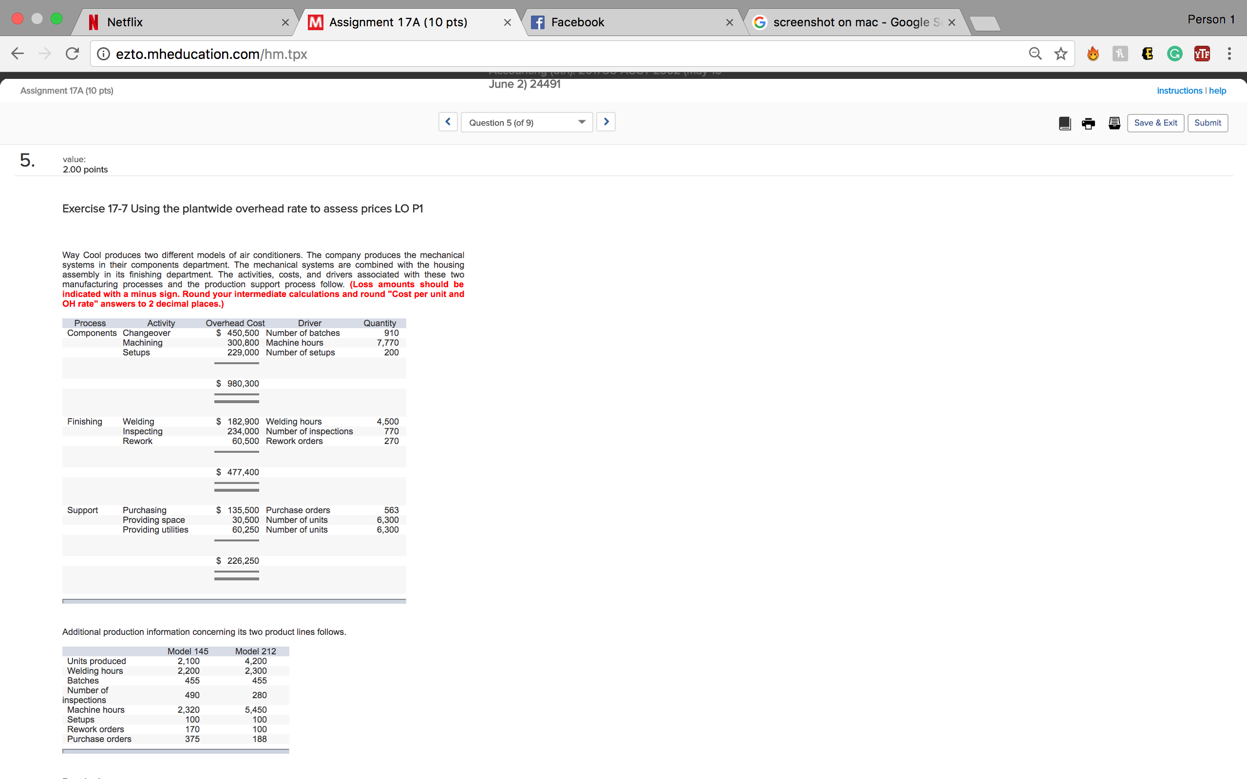 to assign overhead costs to the nishing department. Aeaign costs to the
