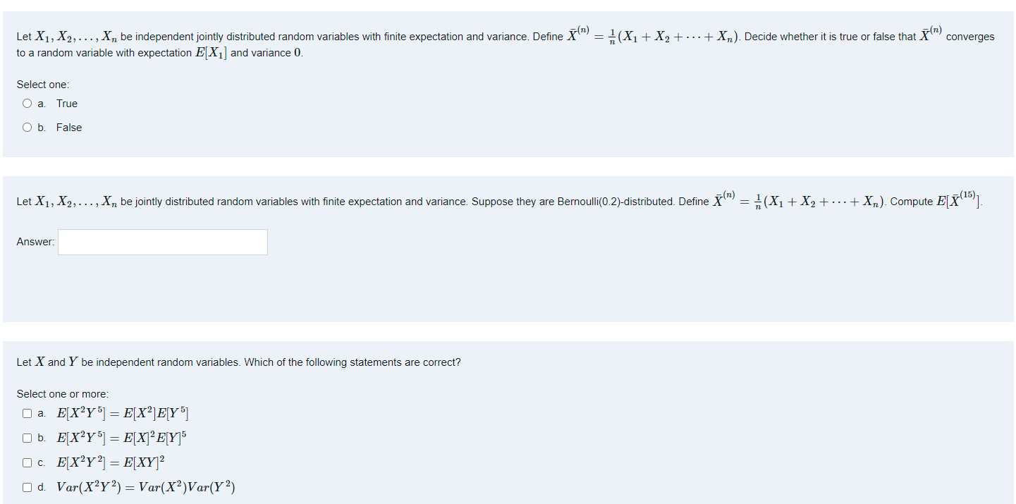 . Xn be independent jointly distributed random variables with finite expectation and