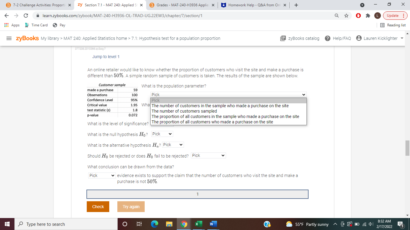 Applied St X B Grades - MAT-240-H3936 Applie x * Homework Help