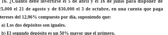 Jumo para disponer ae 5,000 el 21 de agosto y de S30,000