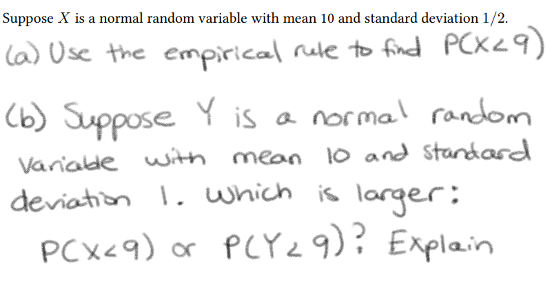 standard deviation 1/2. (a) Use the empirical rule to find PCX2 9