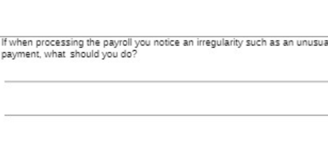 unusu- payment, what should you do'