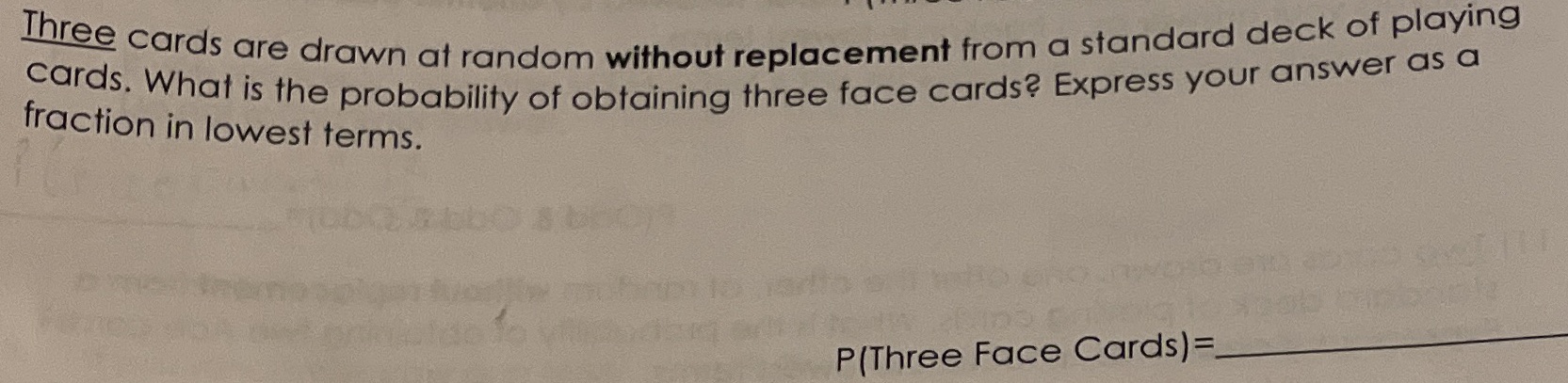 from a standard deck of playing cards. What is the probability of