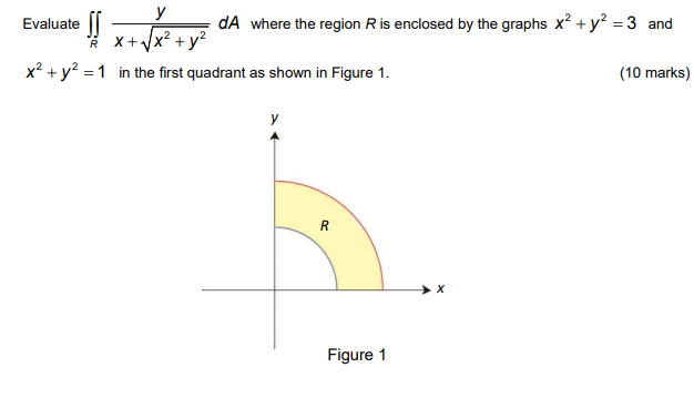 X 2 + y x+ x2+Y2 in the first quadrant as shown