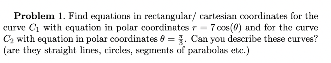 curve 01 with equation in polar coordinates a" = 7003(9) and for