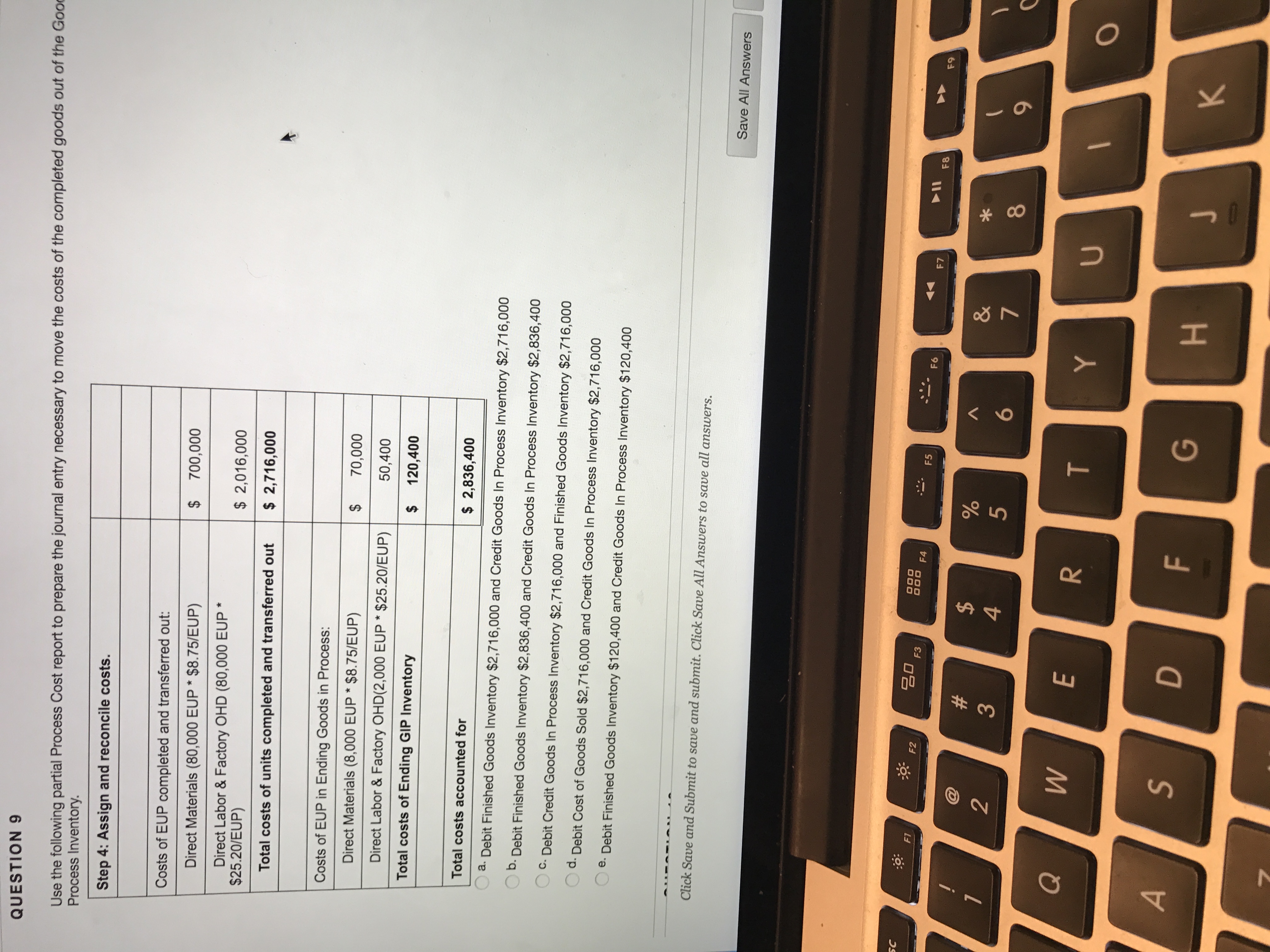 entry necessary to move the costs of the completed goods out of