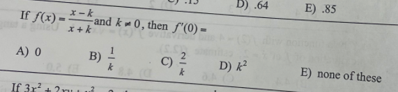 K and * = 0, then /(0) = A) 0 B) -
