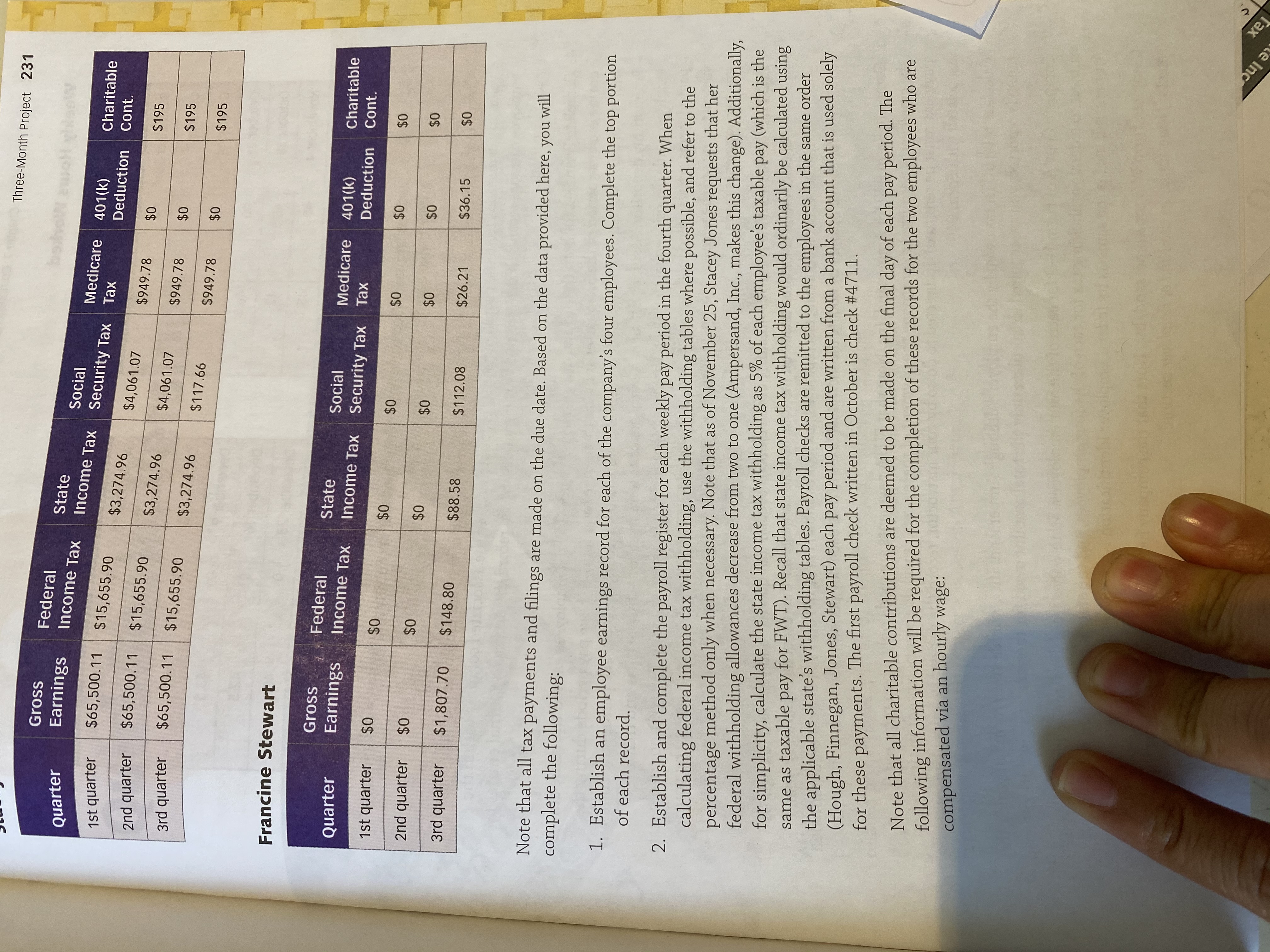 Three-Month Project NOTE! Templates needed to complete these exercises, including one containing